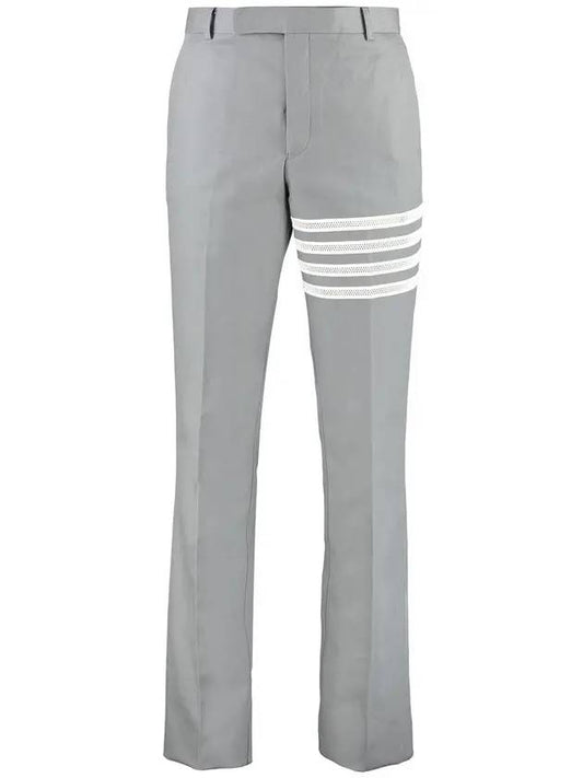 Diagonal Unconstructed Straight Pants Grey - THOM BROWNE - BALAAN 1