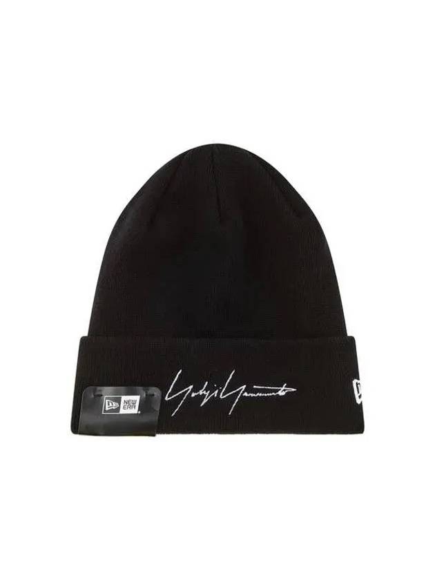 Yohji Yamamoto HOMME NEW ERA Logo Embroidered Cotton Beanie Black - YOHJI YAMAMOTO - BALAAN 1