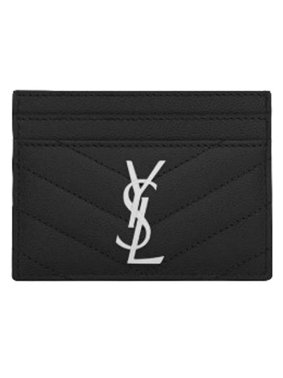 Cassandre Matelasse Card Case In Grain De Poudre Embossed Leather Black - SAINT LAURENT - BALAAN 2