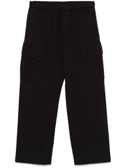 Diagonal Raised Fleece Cargo Track Pants Black - CP COMPANY - BALAAN 2