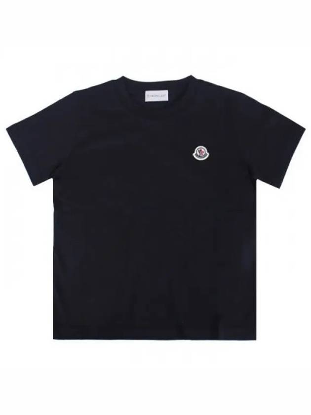 Kids Logo Patch Short Sleeve T Shirt Black 8C00007 83907 999 8 10Y 270362 1119982 - MONCLER - BALAAN 1