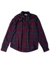 Men's Rasay Tailored Check Long Sleeve Shirt Cordovan Tartan - BARBOUR - BALAAN 11