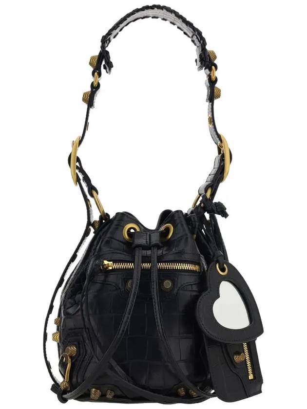 Le Cagole XS Leather Bucket Bag Black - BALENCIAGA - BALAAN 3