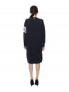 Classic Loopback 4-Bar Sweater Midi Dress Light Navy - THOM BROWNE - BALAAN 6