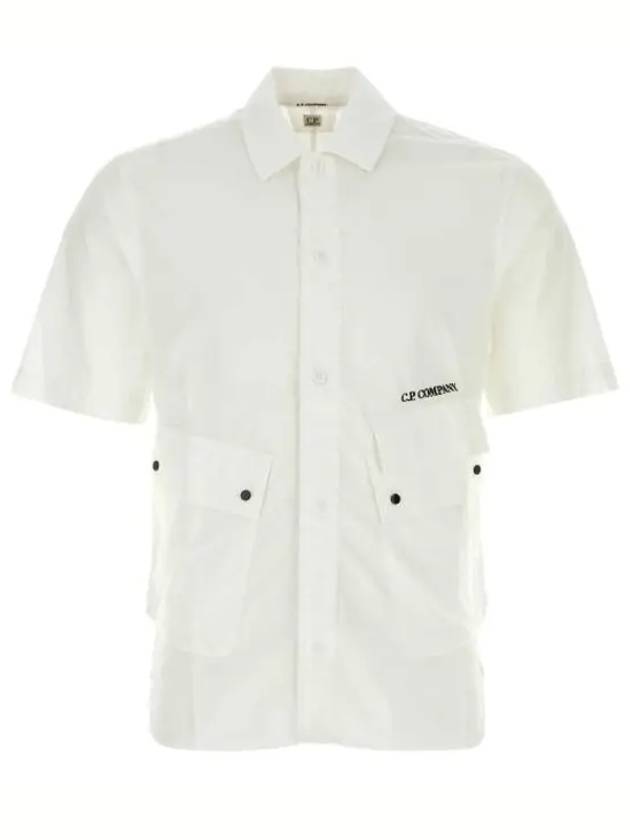 Cotton Popeline Pocket Short Sleeve Shirt White - CP COMPANY - BALAAN 2