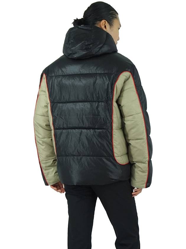 W Ostend Shiny Ripstop Hooded Puffer Padding Black Beige - DIESEL - BALAAN 8