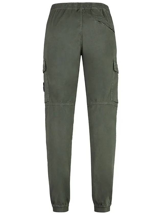 Stretch Cotton Cargo Straight Pants Green - STONE ISLAND - BALAAN 3