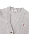 Baby Fox Patch Boxy Cardigan Light Grey Melange - MAISON KITSUNE - BALAAN 9