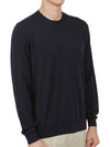 Men's Crew Neck Cotton Knit Top Navy - DRUMOHR - BALAAN 4