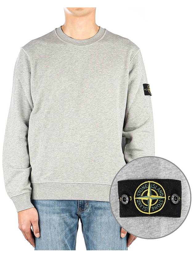 Compass Patch Crew Neck Sweatshirt Grey Melange - STONE ISLAND - BALAAN 2