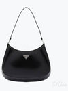 Triangular Logo Cleo Brushed Leather Shoulder Bag Black - PRADA - BALAAN 2