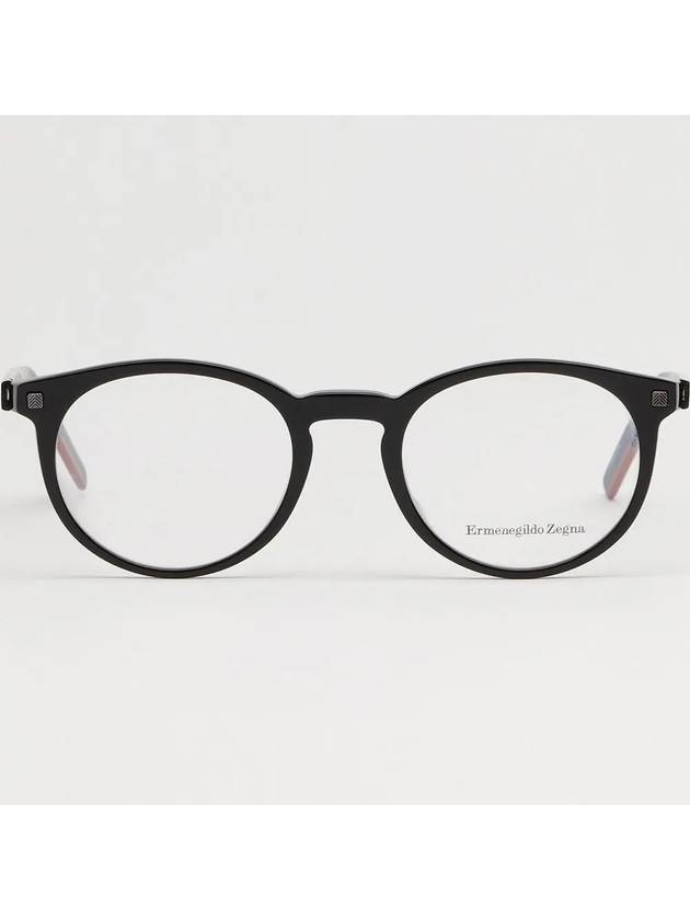 Zegna Glasses Frame EZ5214 001 Round Light Horn Frame Retro Fashion - ERMENEGILDO ZEGNA - BALAAN 3