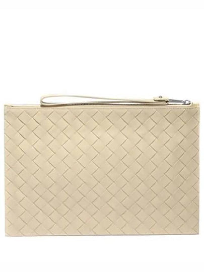 Intrecciato Strap Large Clutch Bag Porridge - BOTTEGA VENETA - BALAAN 2