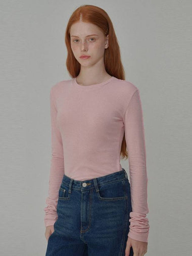 See Through Wool Jersey T Shirt Pink - OPENING SUNSHINE - BALAAN 1