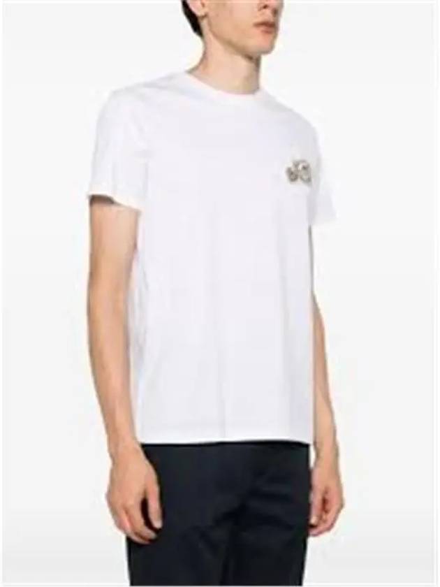 Double Logo Patch Round Short Sleeve T-Shirt White - MONCLER - BALAAN 7