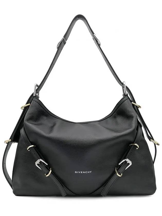 Voyou Medium Leather Shoulder Bag Black - GIVENCHY - BALAAN 2