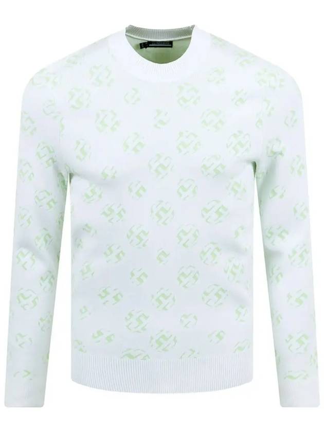 Men's Golf Gus Jacquard Crew Neck Sweatshirt White - J.LINDEBERG - BALAAN 2