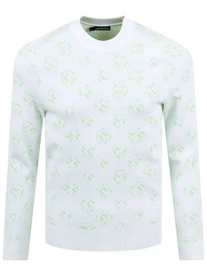 Men's Golf Gus Jacquard Crew Neck Sweatshirt White - J.LINDEBERG - BALAAN 2