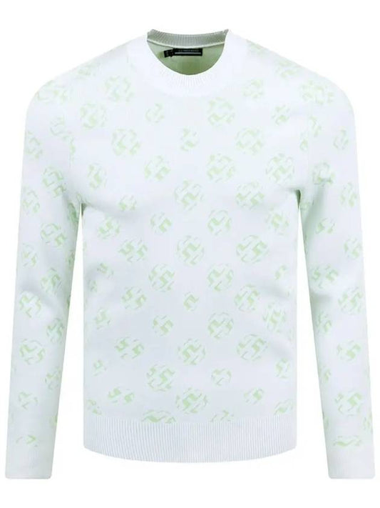 Men's Golf Gus Jacquard Crew Neck Sweatshirt White - J.LINDEBERG - BALAAN 2