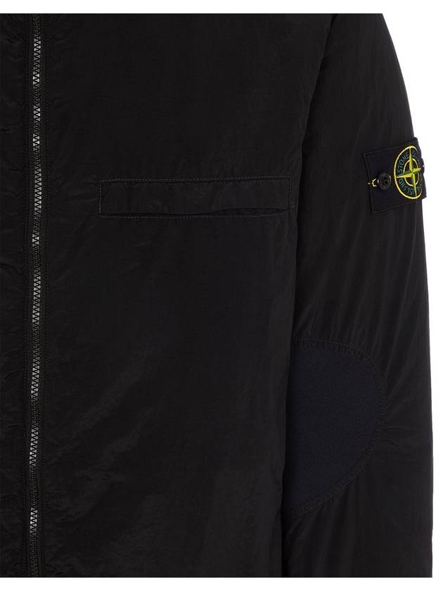 PrimaLoft-TC Nylon Zip Up Hoodie Black - STONE ISLAND - BALAAN 6