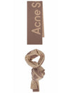 Jacquard Logo Two Tone Wool Muffler Brown - ACNE STUDIOS - BALAAN 5