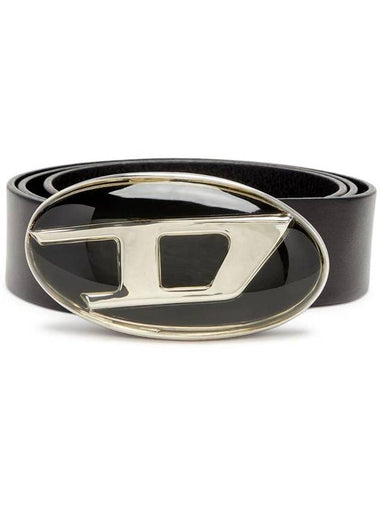 1DR Logo Buckle Leather Belt Black - DIESEL - BALAAN 1