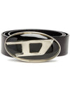 1DR Logo Buckle Leather Belt Black - DIESEL - BALAAN 1