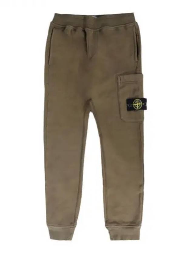 Kids Logo Patch Cotton Training Pants Military Green - STONE ISLAND - BALAAN 2