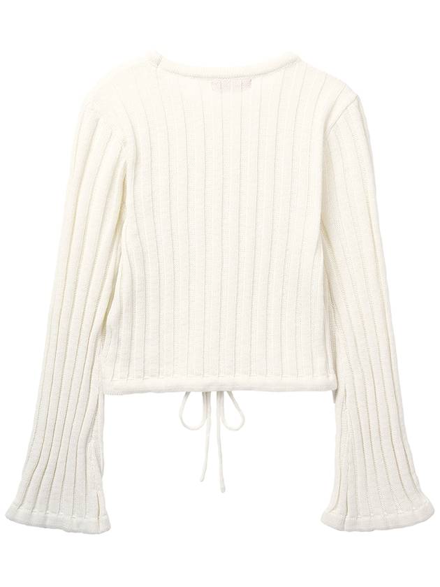 Ribbon String Crop Knit Top Ivory - HIGH SCHOOL DISCO - BALAAN 4