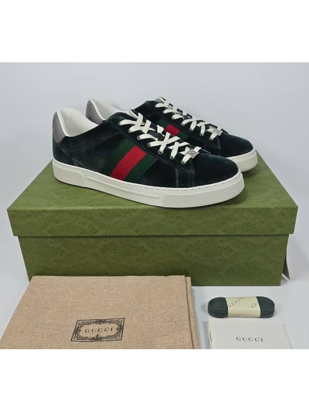 Web green velvet Ace sneakers 270 - GUCCI - BALAAN 1