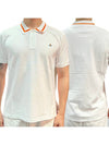 Men's Logo Striped Short Sleeve Polo Shirt White - VIVIENNE WESTWOOD - BALAAN.