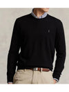 Logo Crew Neck Wool Knit Top Black - POLO RALPH LAUREN - BALAAN 3