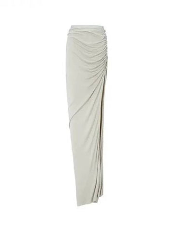 WOMEN Side shirring maxi skirt warm gray 271096 - RICK OWENS - BALAAN 1