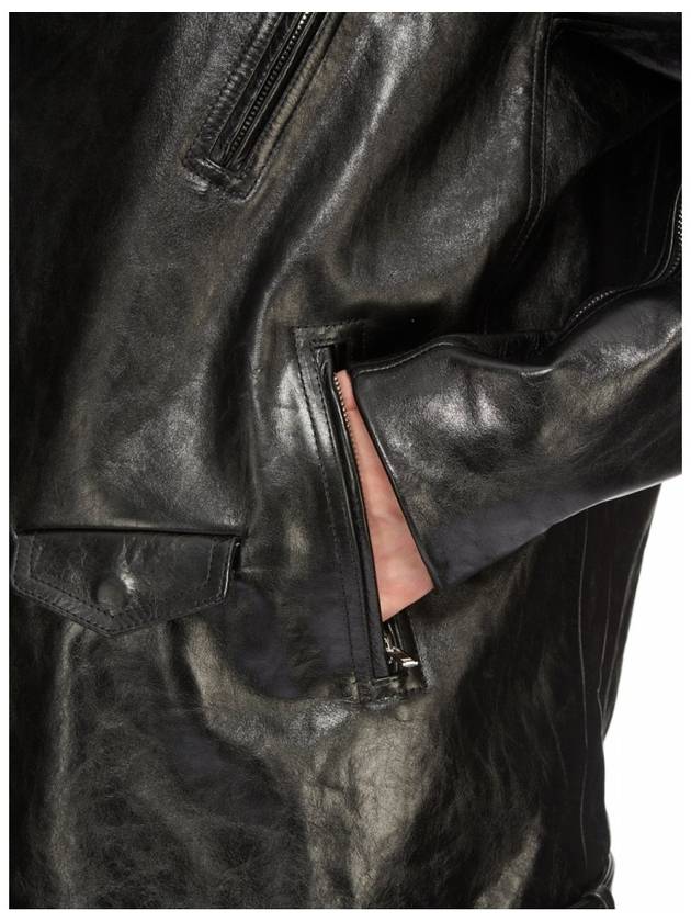 Calfskin jumbo stooge rider jacket black ru02d6773 lri 09 - RICK OWENS - BALAAN 6