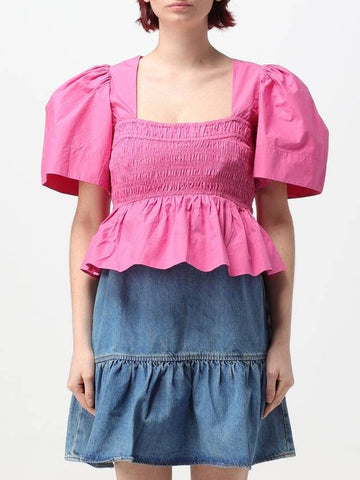 Top crop Ganni in cotone - GANNI - BALAAN 1