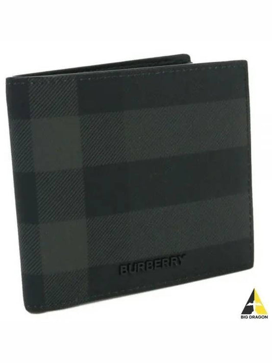 Vintage Check Logo Half Wallet Charcoal - BURBERRY - BALAAN 2