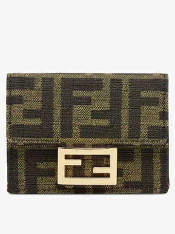 Baguette Micro Tri-fold Half Wallet Brown - FENDI - BALAAN 1