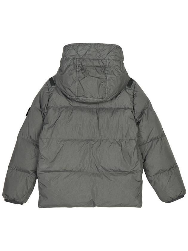 Kids Garment Dyed Crinkle Reps Recycled Nylon Down Padding Pewter Grey - STONE ISLAND - BALAAN 4