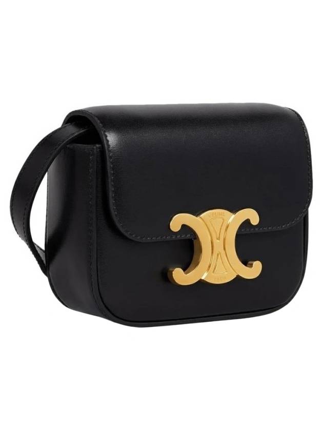 Triomphe Small Shiny Calfskin Cross Bag Black - CELINE - BALAAN 5