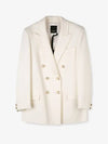 Women's Double Breasted Pocket Jacket White - PINKO - BALAAN 4