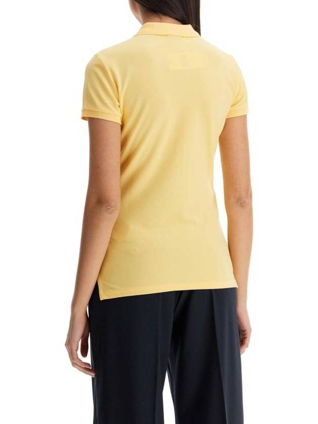 Women's Julie Logo Embroidered Short Sleeve PK Shirt Yellow - POLO RALPH LAUREN - BALAAN 4