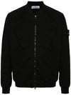 Compass Badge Bomber Jacket Black - STONE ISLAND - BALAAN 1