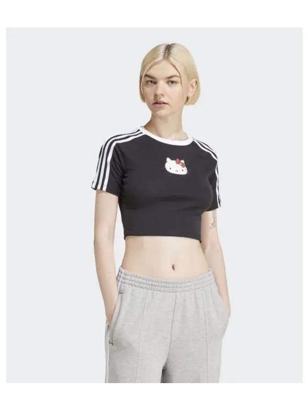 Hello Kitty Crop Baby Short Sleeve T Shirt Black - ADIDAS - BALAAN 2