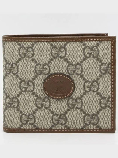 GG Supreme Interlocking Half Wallet Brown - GUCCI - BALAAN 2