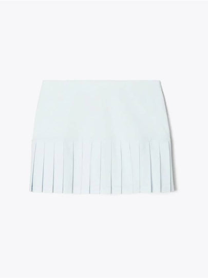 Pleated Tennis Skirt Blue Silk - TORY BURCH - BALAAN 2