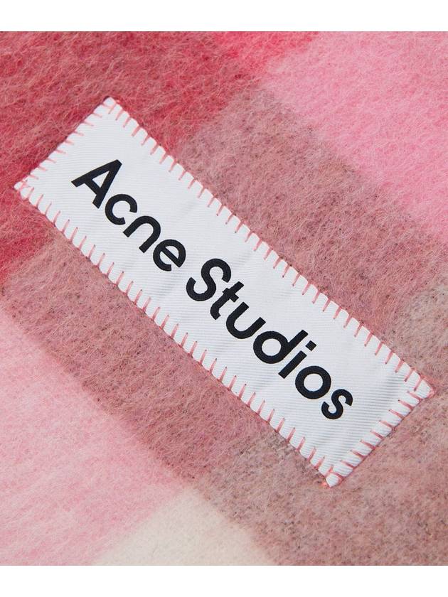 Check Muffler Scarf Pink Fuchsia White CA0084 - ACNE STUDIOS - BALAAN 4