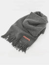 Logo Wool Fringe Scarf Grey - ACNE STUDIOS - BALAAN 4