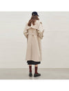 Women's Sailor Collar Handmade Oversized Coat Oatmeal - MITTE - BALAAN 4