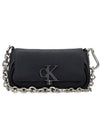 Minimal Monogram Chain Flap Small Shoulder Bag Black - CALVIN KLEIN - BALAAN 1