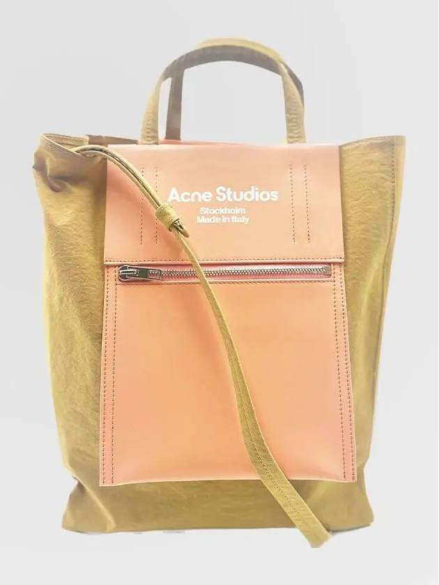 Logo Canvas Baker Out Medium Tote Bag Pink Beige - ACNE STUDIOS - BALAAN 2